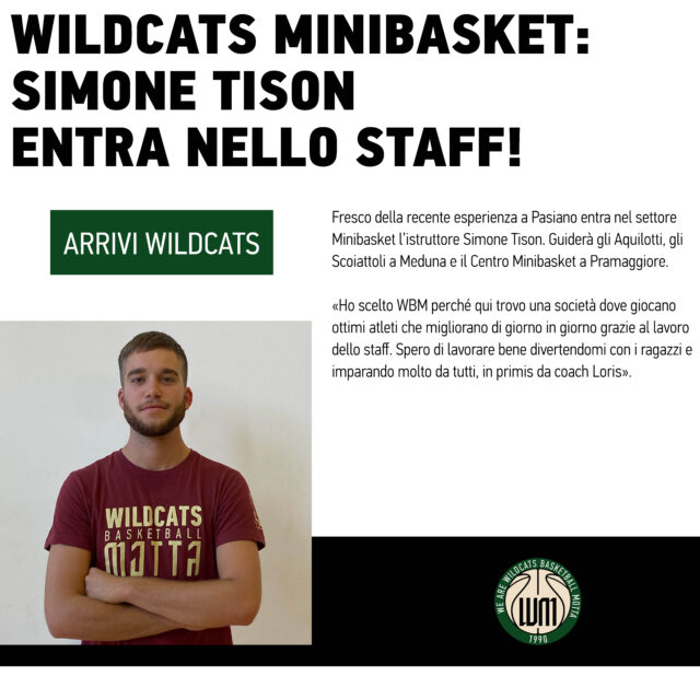 Wildcats Minibasket: Simone Tison entra nello staff! 💪